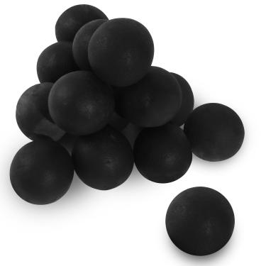Imagem de Bolas de fogo de cerâmica de 7,6 cm para fogueiras a gás, 15 bolas de lareira pretas reutilizáveis para fogueiras internas e externas, aquecedores, lareiras tradicionais/a gás/elétricas