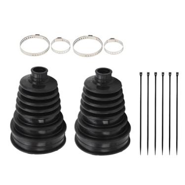 Imagem de Bota CV de 2 peças com 4 braçadeiras de aço inoxidável e 6 cabos, kit de reparo de bota de eixo CV para eixo de proteção, bota de junta universal CV compatível com tamanho de eixo 18 mm-34 mm
