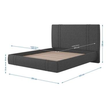 Imagem de Cama flutuante star king linho - SKYBOX BOX E BAÚS, Preto