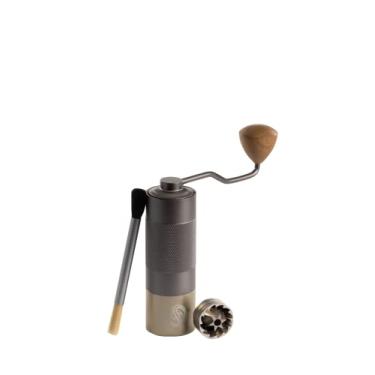 Imagem de JB1 - Moedor de café de rebarba - Moedor de rebarba cônico ajustável - Moedor manual de grãos de café com manivela - rebarbas de 6 pontos para terrenos consistentes, silenciosos e rápidos, desde café