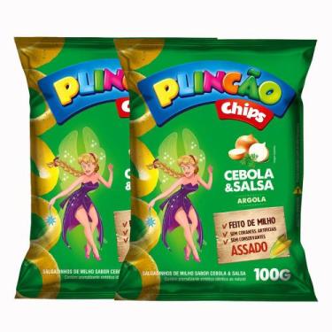 Imagem de Kit 2 Salgadinho de Milho Plincão Chips Sabor Cebola e Salsa Argola 10