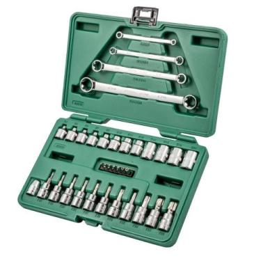 Imagem de Jogo de Soquetes e Chaves E-Torx - 3/8 e 1/4 pol. - 35 Peças - SATA