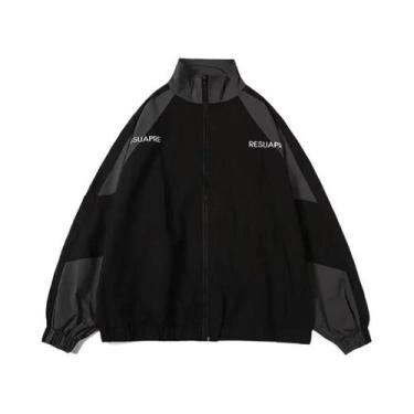 Imagem de Jaqueta Corta-Vento Masculina Estilo Hip Hop Com Patchwork E Blocos De