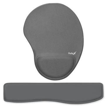 Imagem de Kit Ergonômico Mouse Pad + Apoio De Pulso Para Teclado Cinza