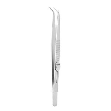 Imagem de aqxreight Tweezers de Aço Inoxidável Profissional para Fabricação de Jóias Com Trava e Aderência Não Deslizante (Pinças curvas)