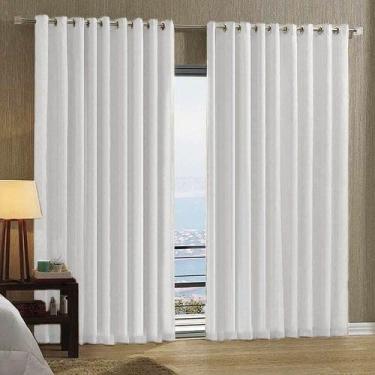 Imagem de Cortina Palha Oxford Sala/Quarto 300x250 Com Ilhós Para Varões Simples 3.00 x 2.50(Branco)