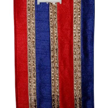 Imagem de Reliant Ribbon Fita de borda com fio Dupioni com sobreposição de listras, vermelho/azul royal