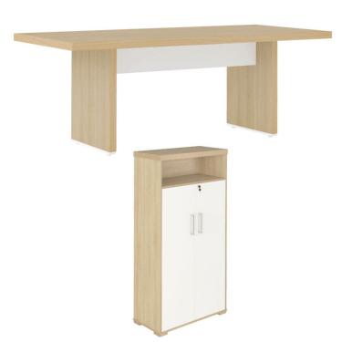 Imagem de Conjunto Escritório: Mesa Reunião 6199 + Armário 6207