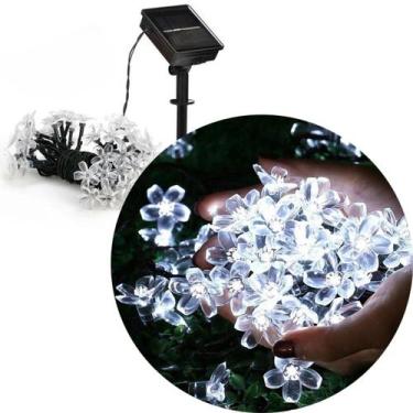 Imagem de Pisca Cordão Flores Cerejeira Solar Externo 5M 20LEDs Branco - Genéric