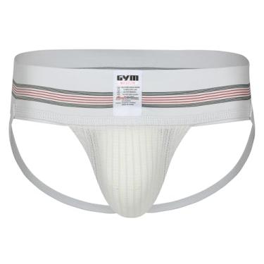 Imagem de GYM Suporte atlético clássico de banda larga de 7,6 cm, Branco, M