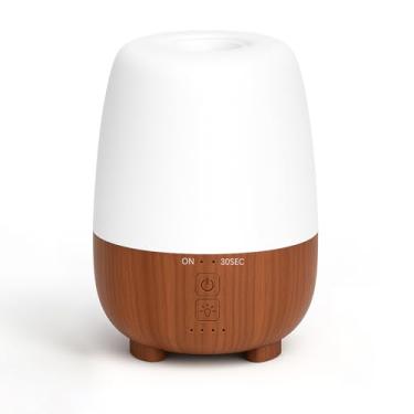 Imagem de SPLITSKY Difusor de óleo essencial de bateria recarregável de 150 ml, difusor portátil de aromaterapia sem fio, luz LED de 7 cores, tempo de funcionamento de 7 horas, design silencioso, desligamento