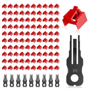 Imagem de NataLink 100 peças de bloqueio de porta RJ45 com 10 chaves, bloqueio de porta RJ45/bloqueador de poeira, tampa de proteção contra poeira RJ45, plugues de porta fêmea, dispositivos compatíveis com