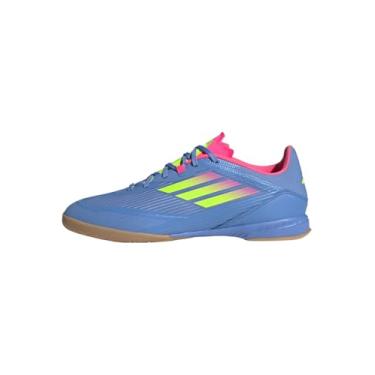 Imagem de Chuteira Adidas Futsal F50 League Azul Verde e Rosa - Masculino - 40 - Azul
