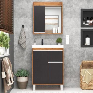 Imagem de Conjunto para Banheiro com Cuba e Espelheira Soft - Cewal