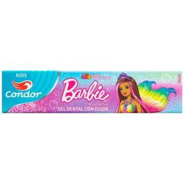 Imagem de Gel Dental Infantil Condor Barbie com Flúor Tutti-Frutti 50g