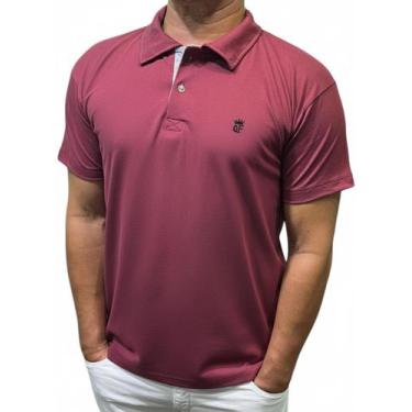 Imagem de kit 5 camisa polo masculina algodão marca toqref, Vinho, M