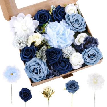 Imagem de Conjunto de caixas combinadas de flores artificiais Jspupifip Dusty Bl