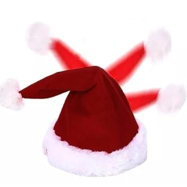 Imagem de Gorro de Natal Musical Natalino Dançante Toca Musica Dança Fantasia Luxo Presente Chapeu Bone Papai Noel Luxo Evento Festa Celebraçao Fim de Ano