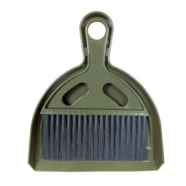 Imagem de NBGYTECH Conjunto de mini vassoura e pá de lixo pequena com conjunto de pá de lixo, ferramentas de limpeza portáteis para home office, trailer, aprendizagem, acampamento, (verde-oliva)