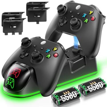 Imagem de OIVO Estação de carregamento de controle XSX com 2 pacotes de baterias recarregáveis de 1300 mAh para Xbox Series X/S/One/Elite/Core Controller, base de carregamento Xbox, kit de carregamento,