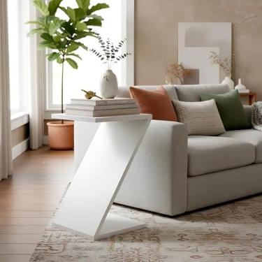 Imagem de Mesa "Z" Lateral de Apoio Cabeceira ou Criado Mudo - Branco Laca