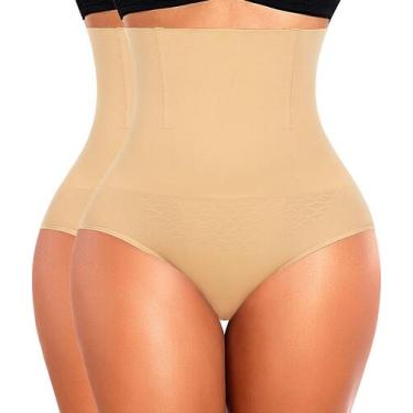 Imagem de Calcinhas Shapewear Werena Tummy Control, cintura alta, bege, pacote c