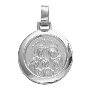 Imagem de Pingente de Aço Sagrada Família Redondo 30mm