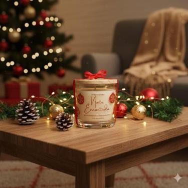 Imagem de Vela Aromática Natal Cera De Coco Essências Premium 200gr - Serenissim