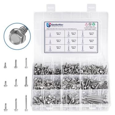 Imagem de Kit de sortimento de parafusos autorroscantes GOOBETTER 390PCS M4.2/M4