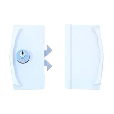 Imagem de Placa Fechadura Blindex Porta Correr Vidro Vidro - Arouca, Branco