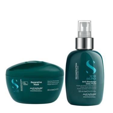 Imagem de Kit Alfaparf Semi Di Lino Reconstruction - Máscara 200ml + Fluído 125m
