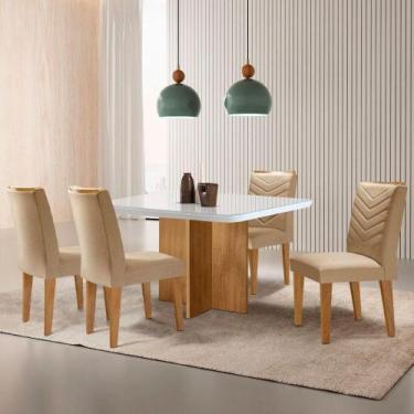 Imagem de Sala De Jantar Mesa 90cm Olímpia Cadeira Liz Moderna ... Turim 07/off/