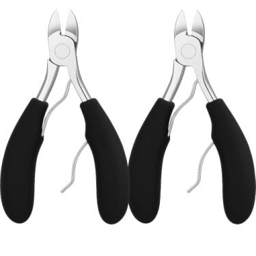 Imagem de Kit com 2 Alicates Cortadores Profissionais de Unhas em Aço Inox para Unhas Grossas, Encravadas e Difíceis – Uso Pessoal e Podologia – Cabo Ergonômico e Corte Afiado