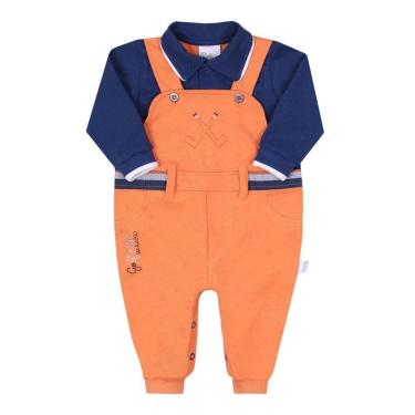 Imagem de Macacão / Jardineira Longo Bebê Menino Bordado Paraiso 15339-Masculino