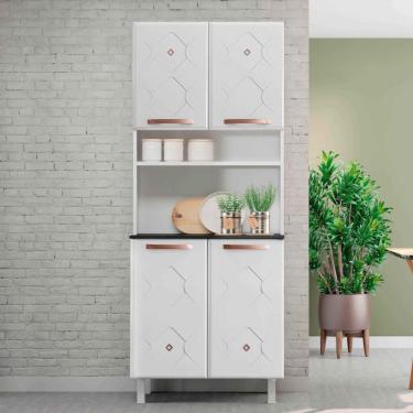 Imagem de Armário Paneleiro Duplo De Aço Telasul Mirage 4 Portas Branco