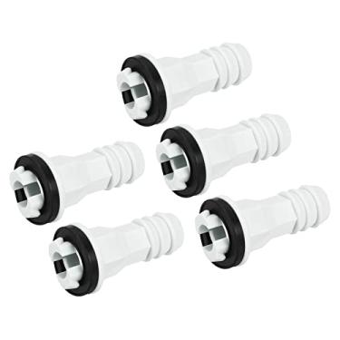 Imagem de Conector de mangueira de drenagem de ar condicionado, tubo de 15 mm, acessórios de peça de reposição para mini janela dividida AC, bege pacote com 5