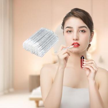 Imagem de 100 pincéis labiais de cristal com glitter, aplicadores de brilho labial preto descartáveis, aplicadores de varinhas de batom, kits de ferramentas de maquiagem perfeitos