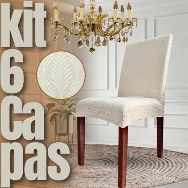 Imagem de Kit 6 Capas de Cadeira Linha Gold Francesa - Creme - OK Darling