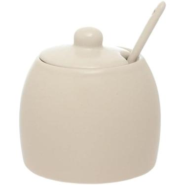 Imagem de Açucareiro Cerâmica E Colher Sarah 380Ml De Bancada Mesa