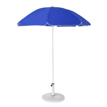 Imagem de Guarda-Sol de Praia, Proteção Solar, Azul Royal, 180 cm de Diâmetro, Haste Ajustável