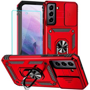 Imagem de Capa para celular HNHYGETE Samsung Galaxy S21 Plus vermelha à prova de