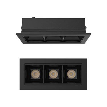 Imagem de Spot de Embutir Luminária Led 3 foco 6w 3000k 12 Preto - Light Deliver