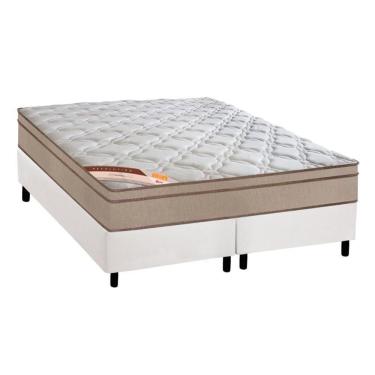 Imagem de Cama Box Queen: Colchão Molas Bonnel Castor Revolution + Base Crc Courano White(158X198)