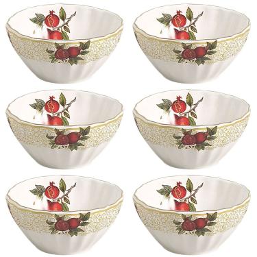 Imagem de Conjunto de 6 Bowls Encanto Dourado de Cerâmica 400ml - Scalla