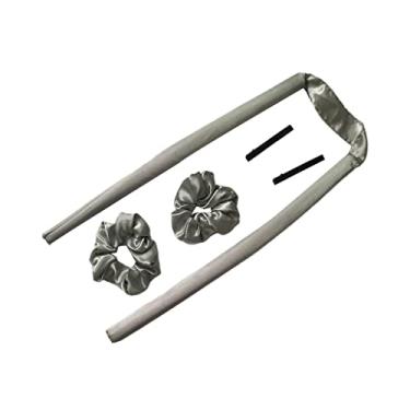 Imagem de barenx Modelador de cabelo Heatless Hair Curl Rod Headband Soft Sponge DIY Hair Styling Tools for Natural Hair Curler Reutilizável Preguiçoso - Cinza