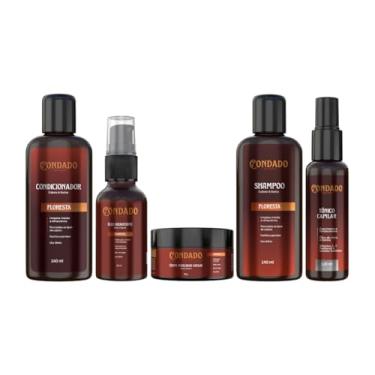 Imagem de Kit Masculino Shampoo Condicionador Creme modelador Óleo Tônico Fortificante Crescimento Condado (Floresta (Amadeirado))