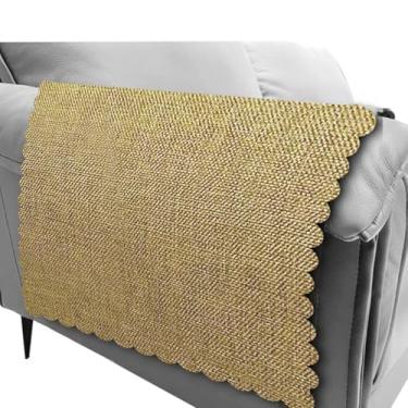 Imagem de HAPLIFEZ Capas de braço de sofá, antiderrapantes laváveis e protetores de braço para sofá, conjunto de 2 - capas de móveis à prova de animais de estimação de tecido de linho para poltrona, secional