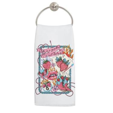 Imagem de LADOCK Toalhas de cozinha funky de morango, toalhas de mão coquette rosa vaqueira ocidental para decoração de banheiro, botas de cowboy retrô modernas chapéu de prato toalhas de chá para decoração de