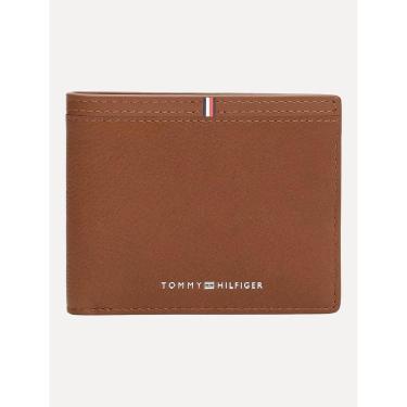Imagem de Carteira Tommy Hilfiger Masculina Couro Central Mini Flag Marron-Masculino