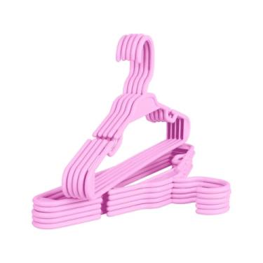 Imagem de Cabide Infantil de Plástico Organização de roupas de bebê, peças do enxoval e itens infantis em geral(ROSA,20)